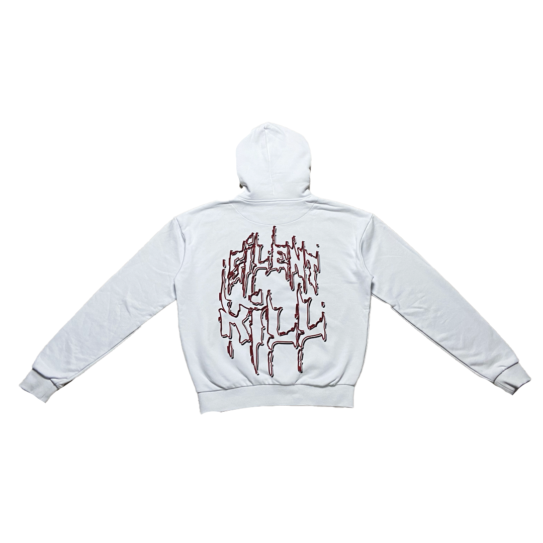 MIKINA SILENT KILL „CHROME“ HEAVY (WHITE)