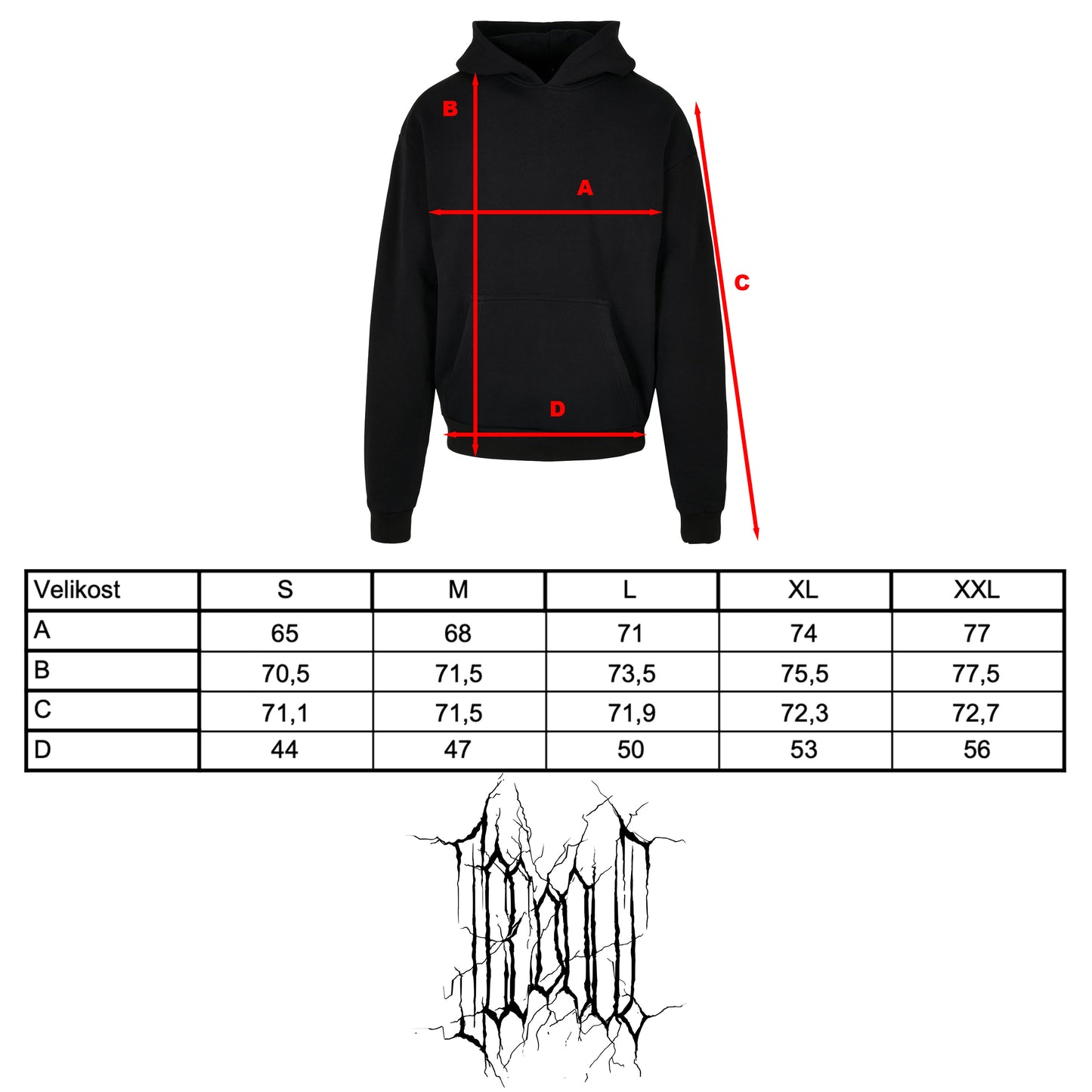 MIKINA „HANDWRITTEN OUTLINE“ HEAVY (BLACK)