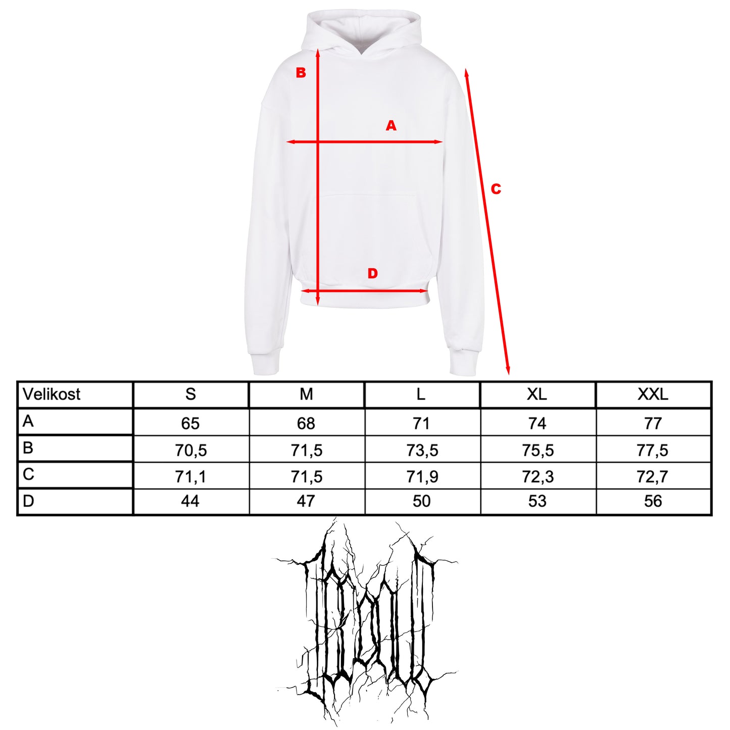 MIKINA „HANDWRITTEN OUTLINE“ HEAVY (WHITE)