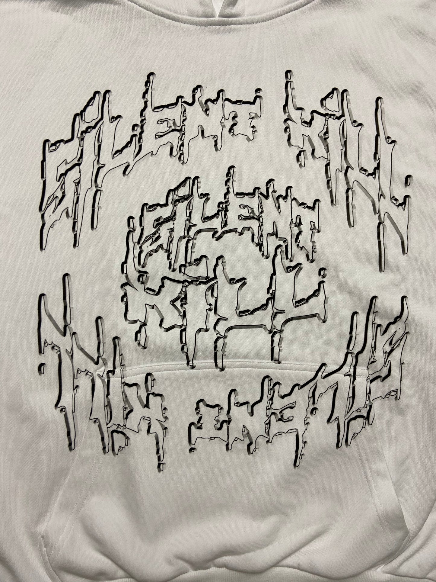 MIKINA SILENT KILL „CHROME“ HEAVY (WHITE)
