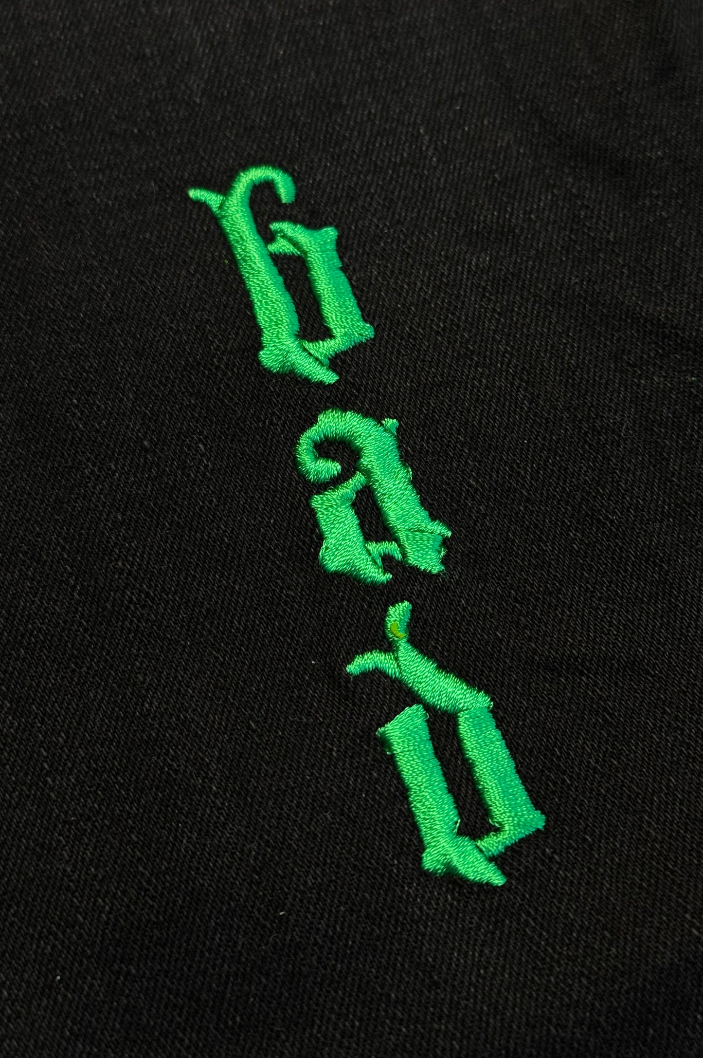CUSTOM DŽÍNY "BAD VIBE" Z VIDEOKLIPU (BLACK/GREEN)