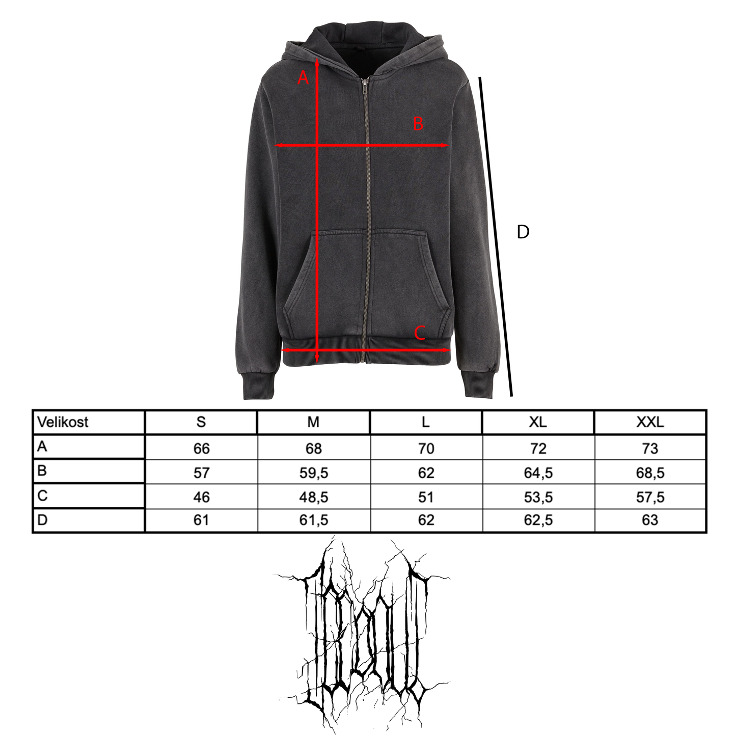 ZIP-UP MIKINA „ICEDOUT WINTER 25“ (WASHED GREY)