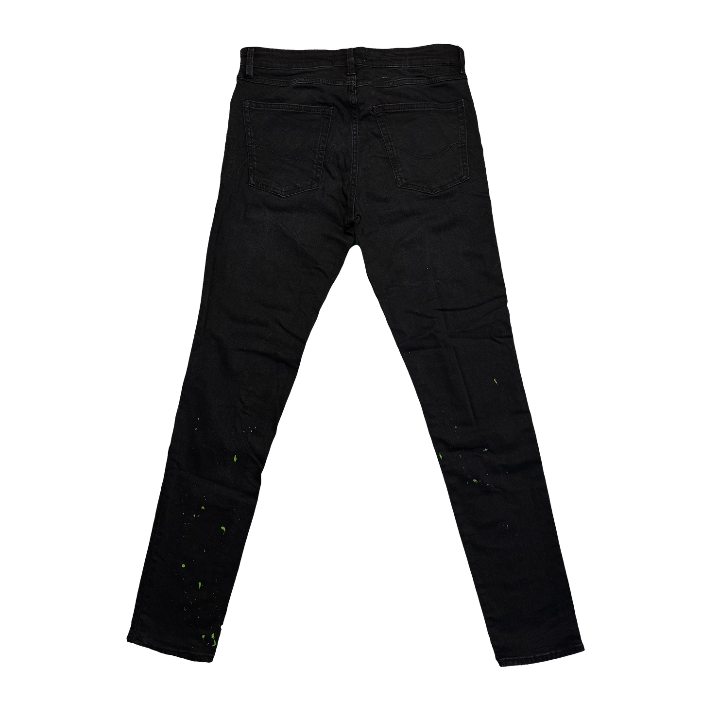 CUSTOM DŽÍNY "BAD VIBE" Z VIDEOKLIPU (BLACK/GREEN)