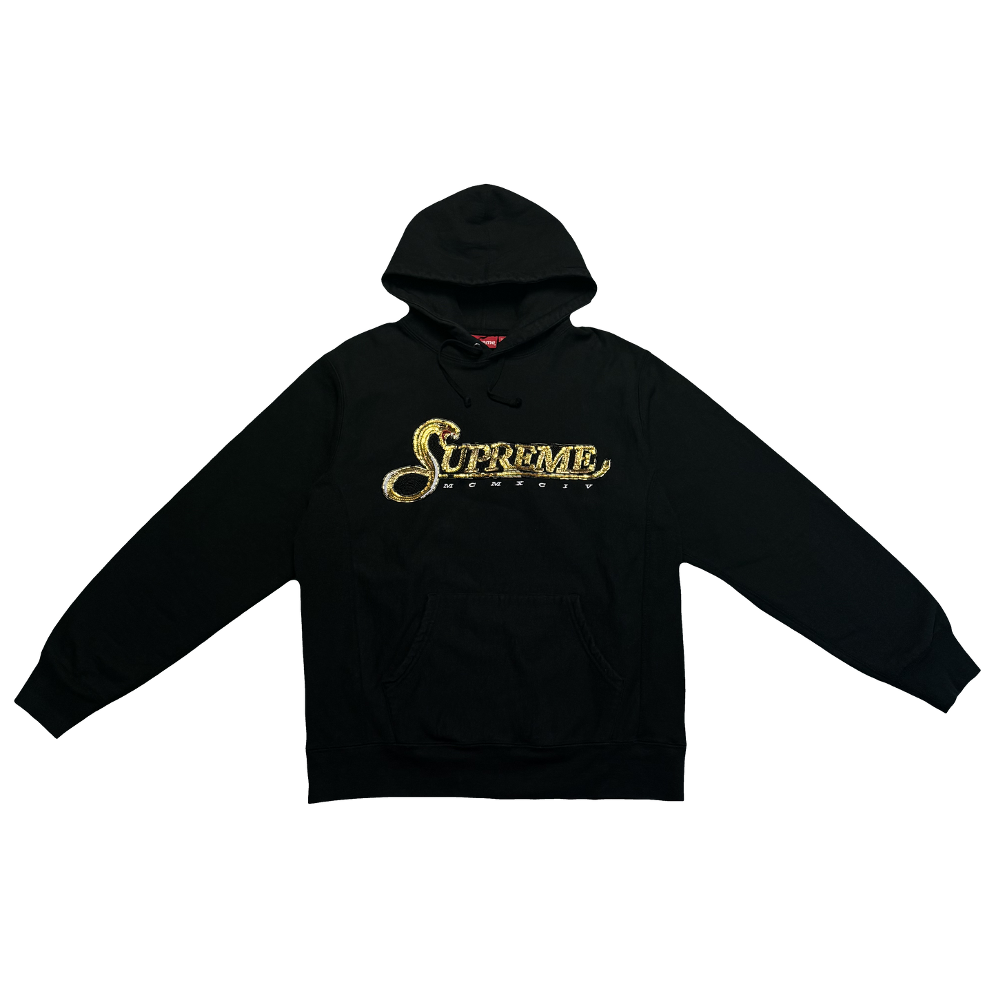 MIKINA SUPREME "SEQUIN VIPER" (BLACK)
