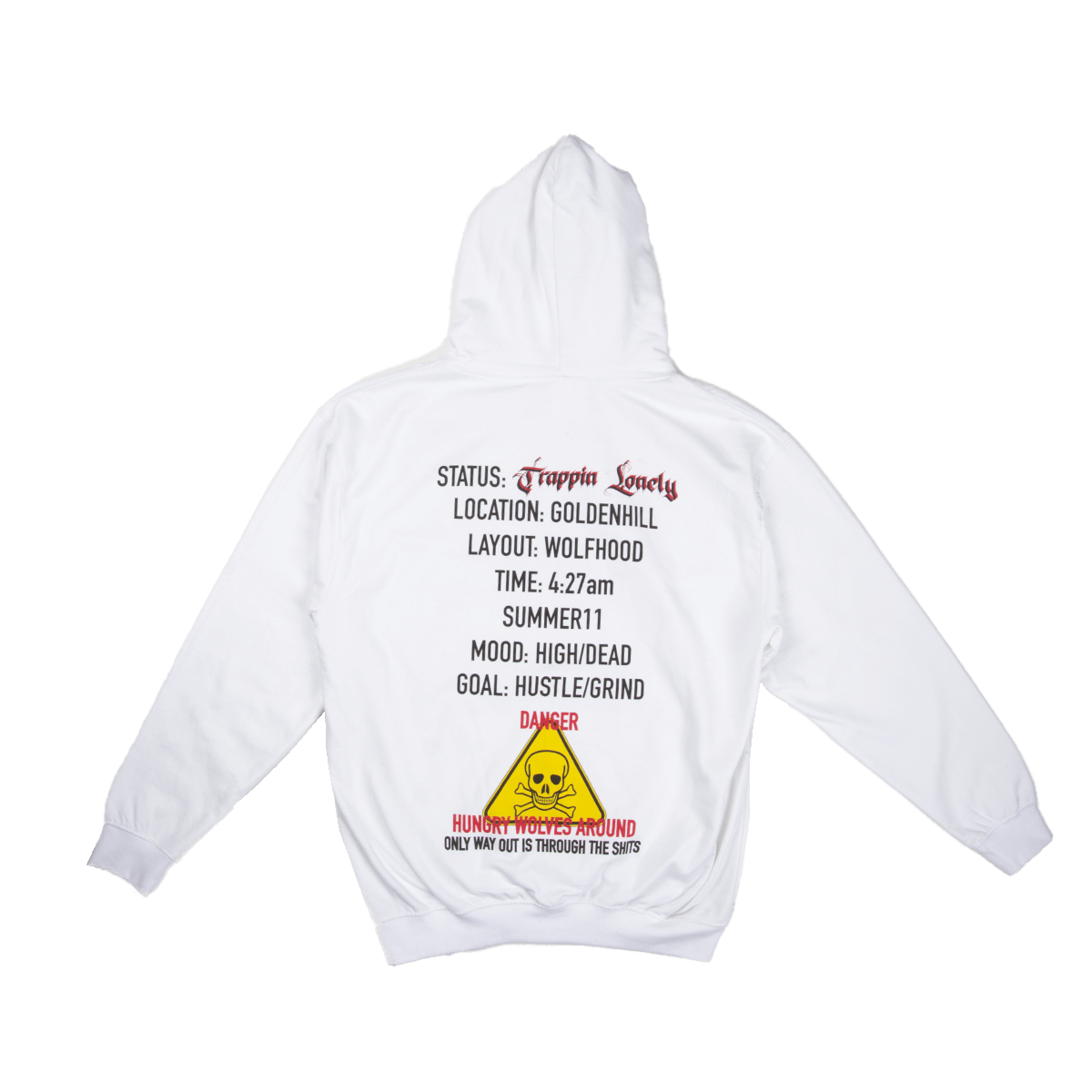 MIKINA TRAPPIN LONELY "GOLDEN HILL" (WHITE)