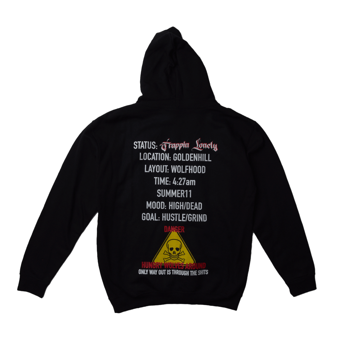MIKINA TRAPPIN LONELY "GOLDEN HILL" (BLACK)