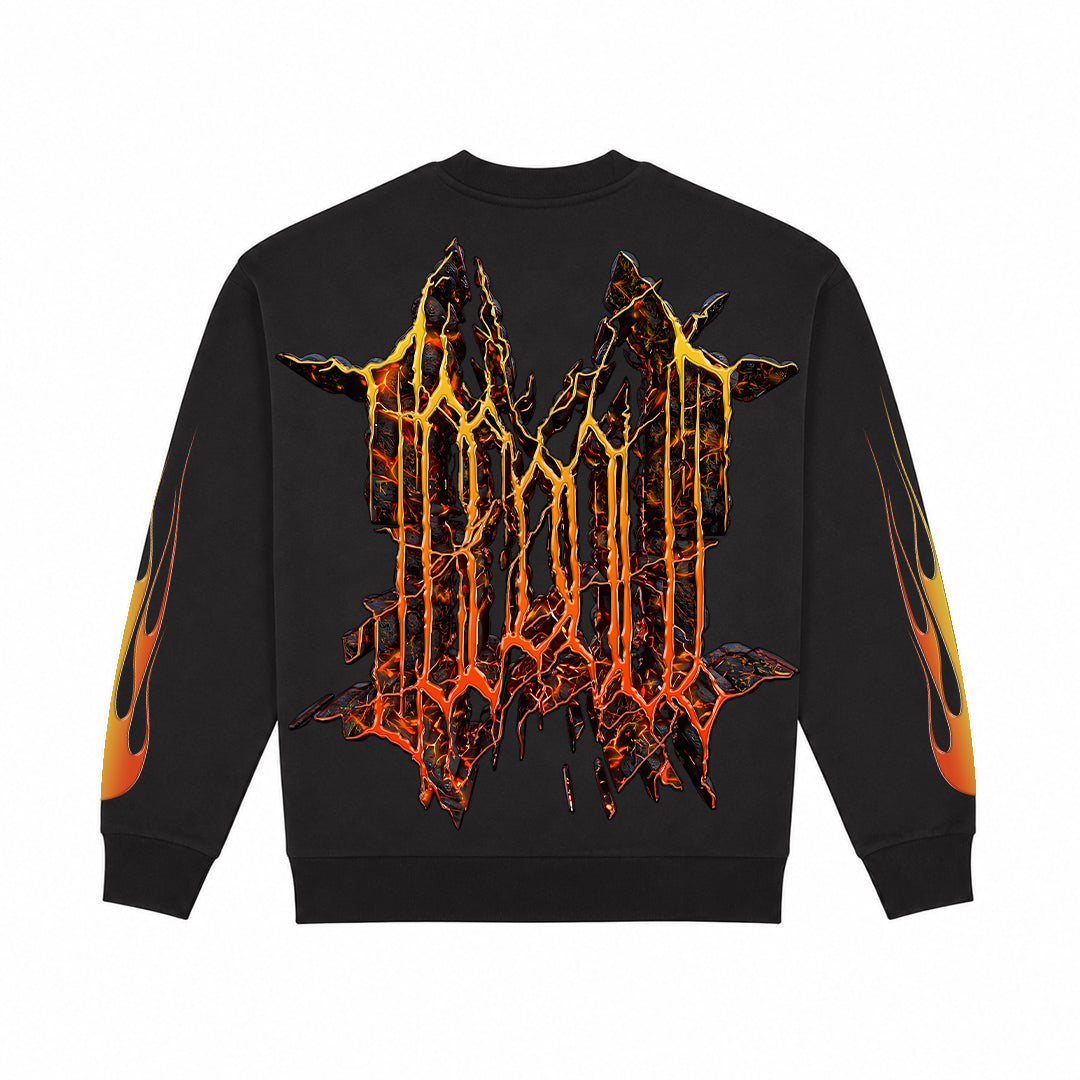 CREWNECK „HEATWAVE“ (BLACK)