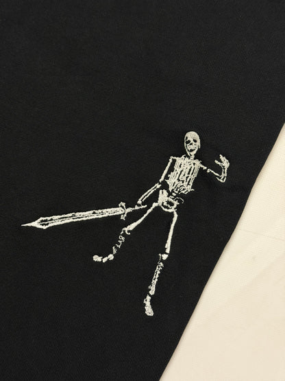 TEPLÁKY "SKELETON" HEAVY (BLACK)