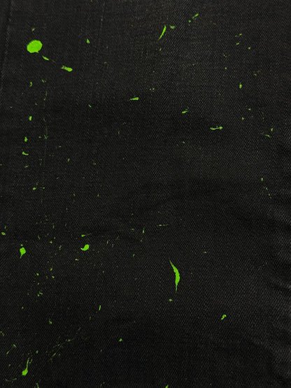 CUSTOM DŽÍNY "BAD VIBE" Z VIDEOKLIPU (BLACK/GREEN)