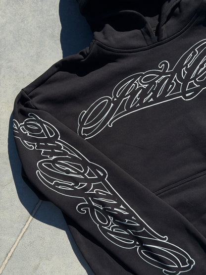 MIKINA „HANDWRITTEN OUTLINE“ HEAVY (BLACK)