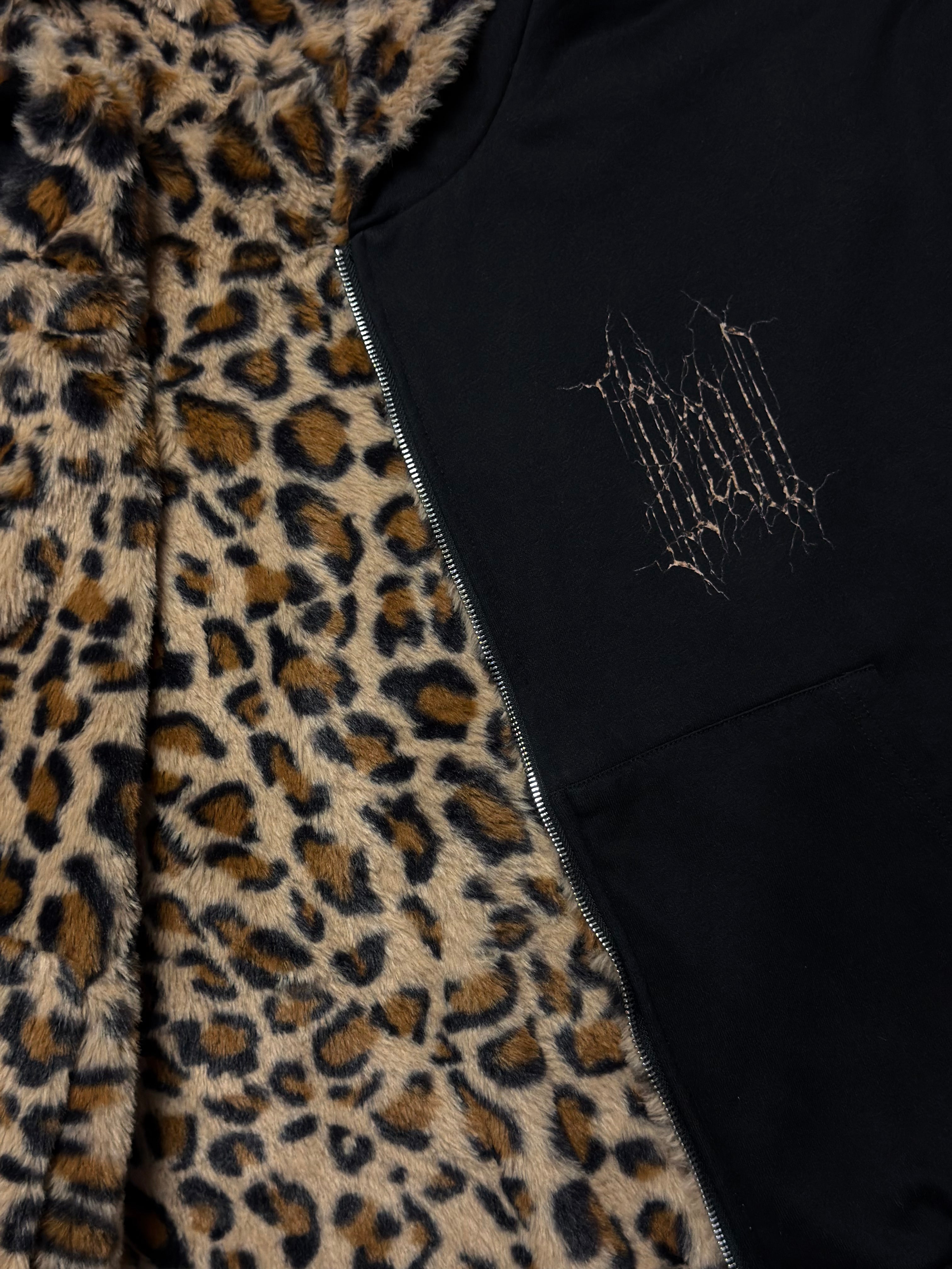 PREORDER (RESTOCK) ICEDOUT REVERSIBLE LEOPARD HOODIE (BLACK)