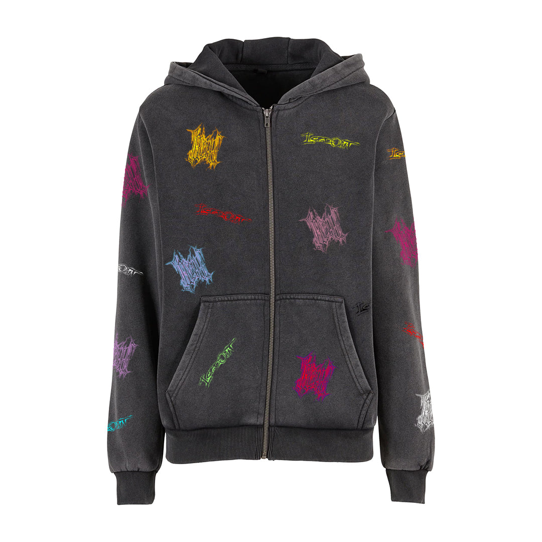 ZIP-UP MIKINA „ICEDOUT WINTER 25“ (WASHED GREY)