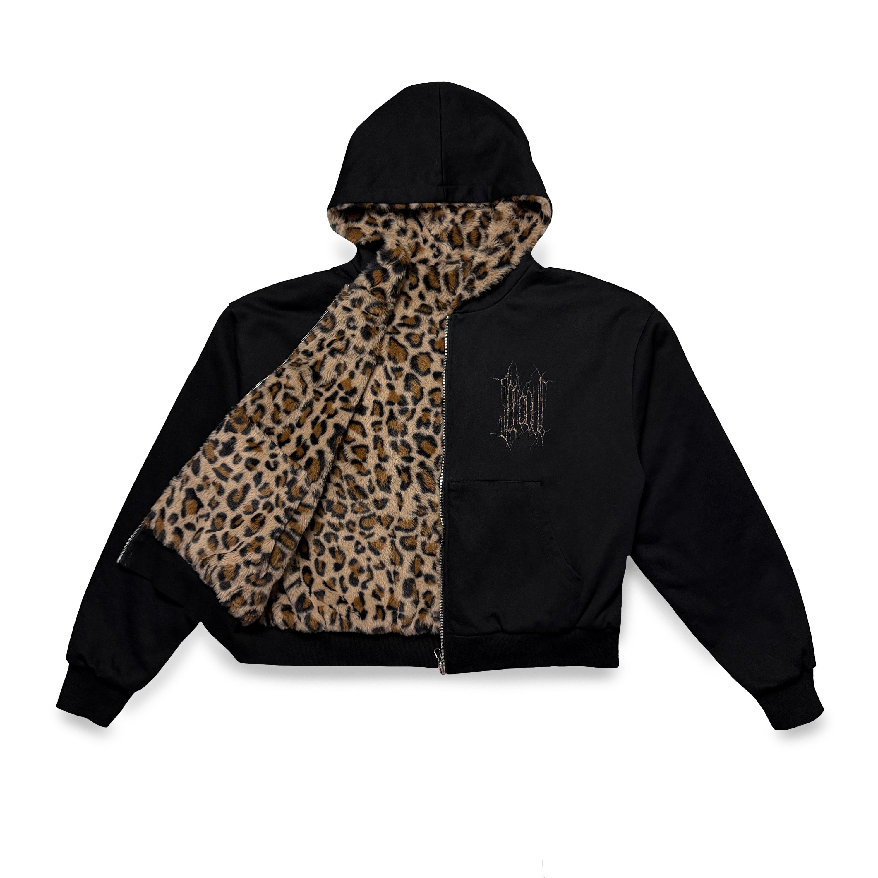 PREORDER (RESTOCK) ICEDOUT REVERSIBLE LEOPARD HOODIE (BLACK)