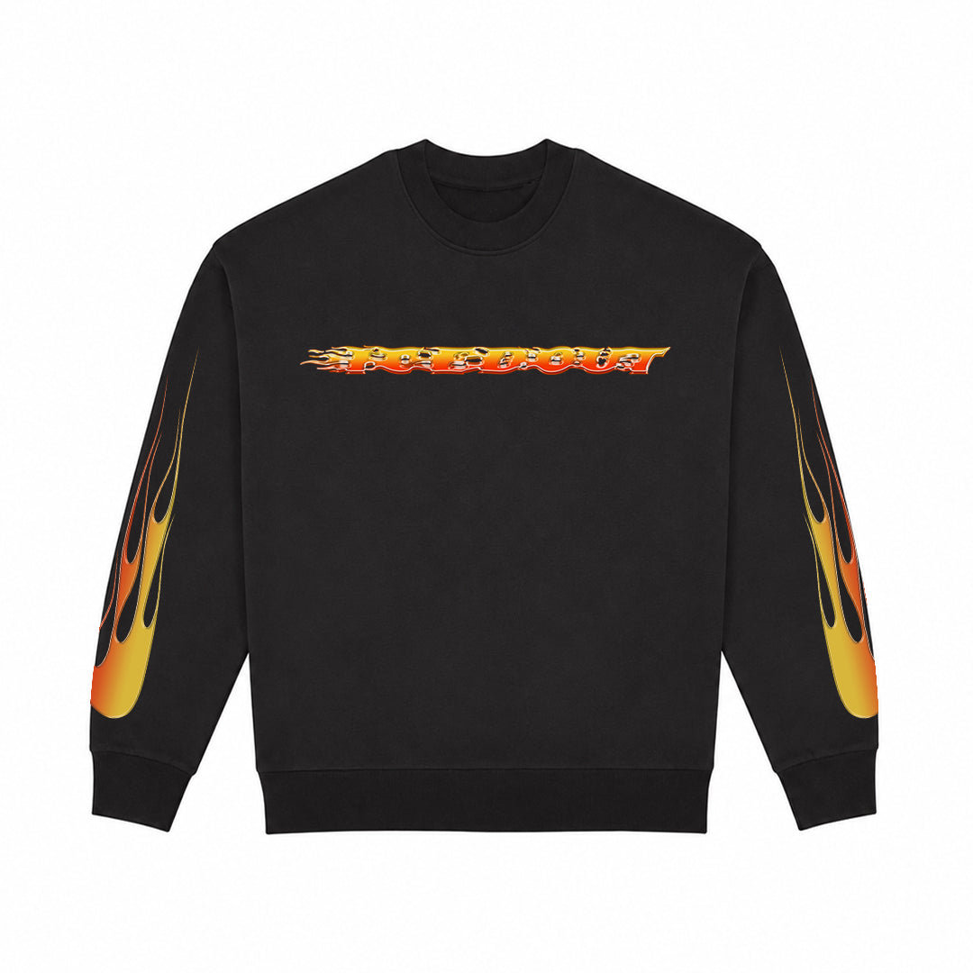 CREWNECK „HEATWAVE“ (BLACK)
